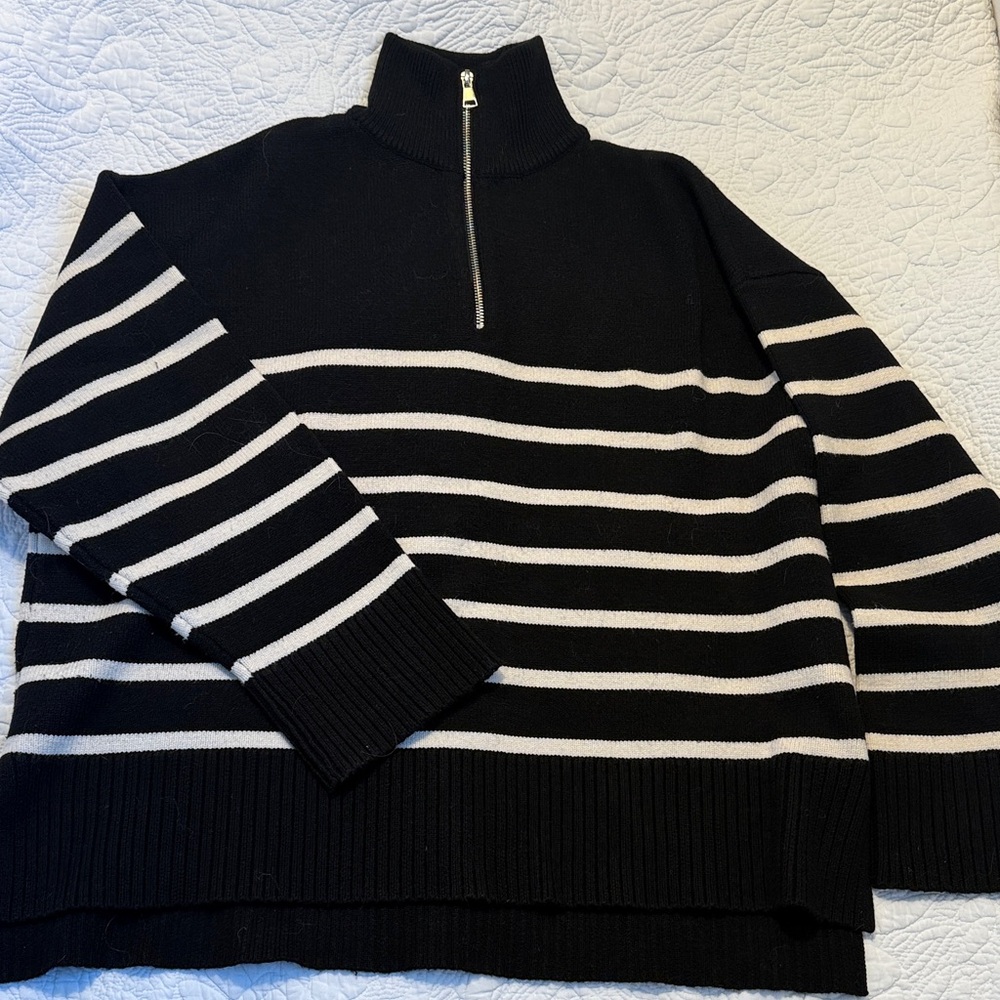Black and White striped Zara sweater